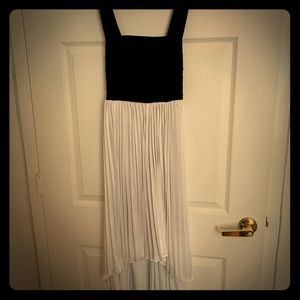 Jlo black/white high-low, open back dress